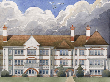 Watercolour Perspective of Summerley Court, Felpham